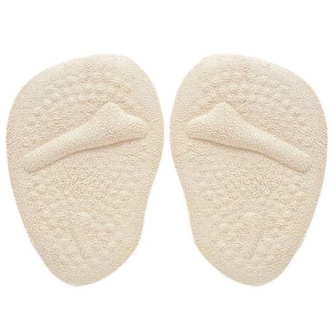 HANBING 2 pièces beige avant-pied semelle intérieure silicone épaississant PU anti-douleur et déodorant massage demi-cour pad demi-coussin
