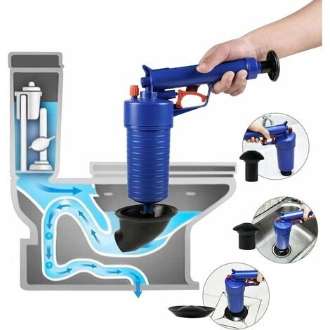 HANBING Plomberie débouchage égout toilette tuyau manivelle débouchage dispositif pour baignoire/toilette/évier/sol (bleu foncé)