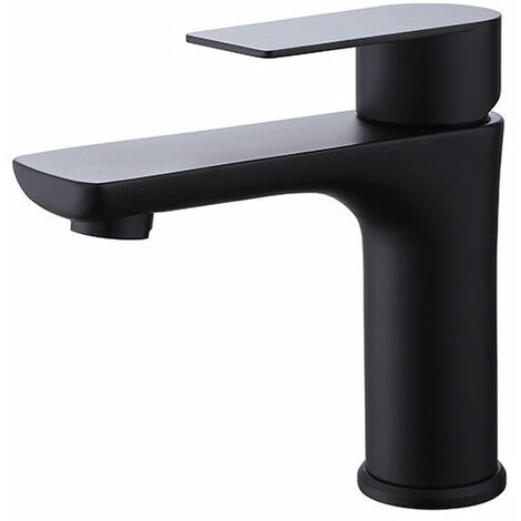 Hand basin faucet Gunmetal steel mixer tap with cold and hot water basin faucet（black）