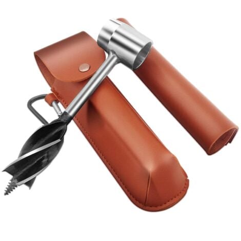 Hand Drill for Woodworking, Manual Survival Drill, Manual Earth Auger Bushcraft Tools, Camping Hand Drill for Camping