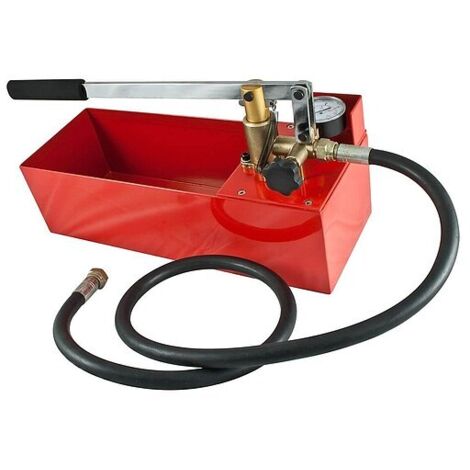 Hand-Druckprüfpumpe bis 50 bar - Wanneninhalt 12 Liter - mit 1,5 m Hochdruckschlauch 1/2'' IG