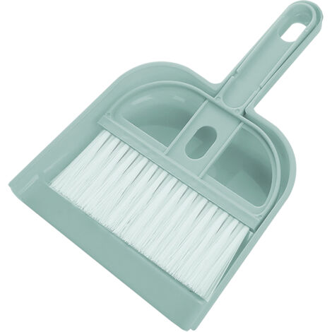 Hand Dustpan and Brush Set Efficient Cleaning Compact Portable Mini Broom Dustpan Combo for Desktop Blue