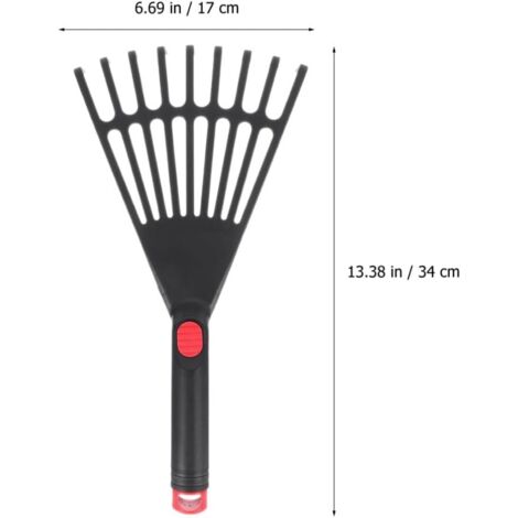 Hand-Gartenrechen aus Kunststoff, Laubbesen, Grubber, Handrechen, Gartengerät Klare Trümmer Rasen Strauch Busch und Blumen
