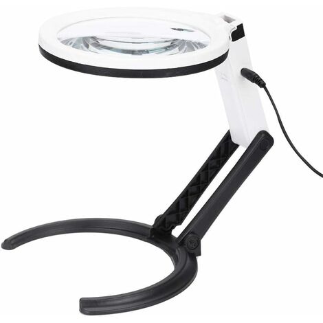 Foldable Professional 10X Magnifying Glass Desk Lamp Magnifier LED