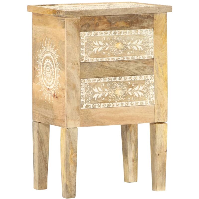 Hand Painted bedside Cabinet 40x30x60 cm Solid Mango Wood vidaXL