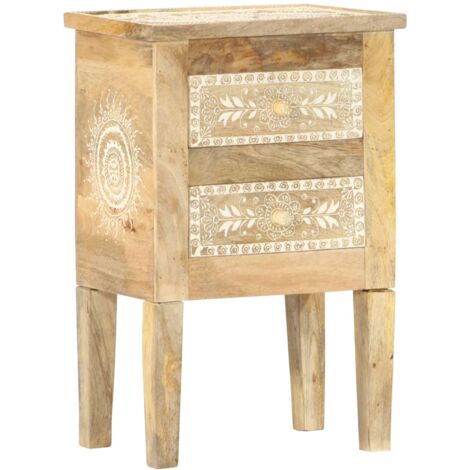 Hand Painted bedside Cabinet 40x30x60 cm Solid Mango Wood vidaXL