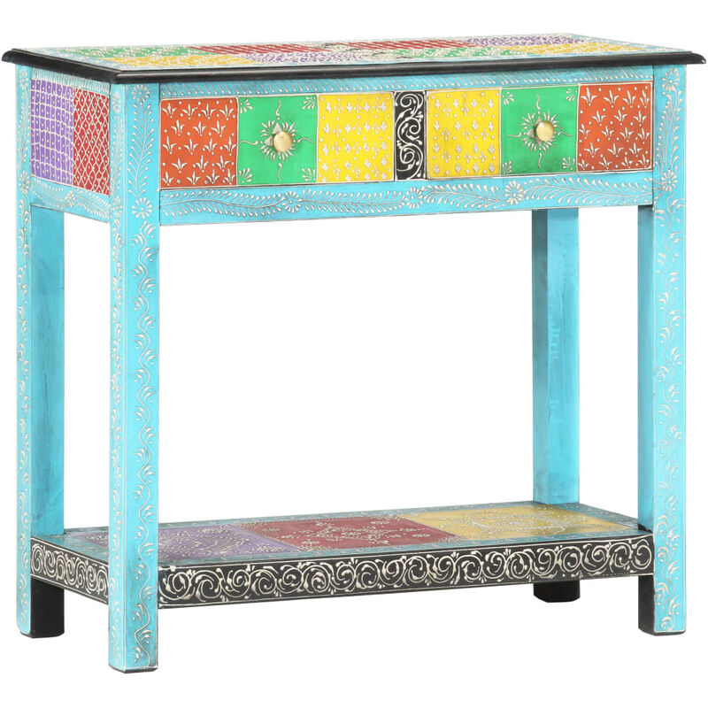 Hand Painted Console Table 80x35x75 cm Solid Mango Wood Vidaxl