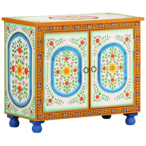 Hand Painted Sideboard 70x35x60 cm Solid Mango Wood vidaXL