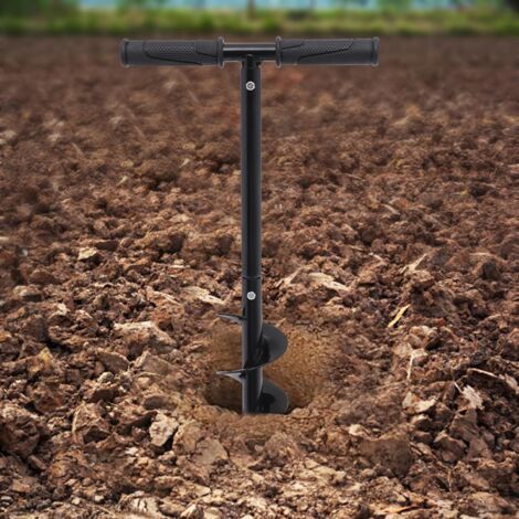Hand Post Hole Digger, 24'' x 4"" Earth Garden Auger Drill, Non-Slip Handle, Spiral Drill Planter Bit for Planting Trees, Seedlings, Deep Cultivating, Digging Weeds Roots