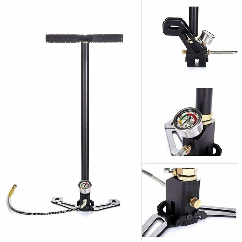 Briefness - Hand Pump 4500Psi High Pressure 3-Stage Air Gun Rifle Pump Filling Stirrup Charger pcp Hand Pump Airguns