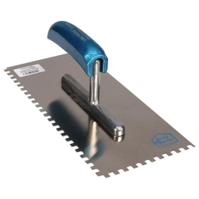 Jung Henkelmann - HE207004 Plastering Paleta, Curved Handle, Notch Size 4 x 4 Mm