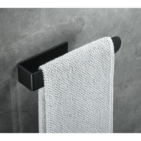 Hand Towel Holder Towel Ring Self Adhesive Towel Rail for Bathroom, Stainless Steel(small, black