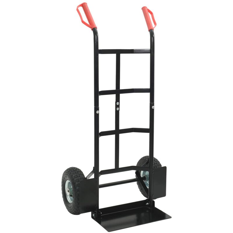 Extendable Hand Trolley Black and Red 57 x 46 x 113 cm Steel vidaXL
