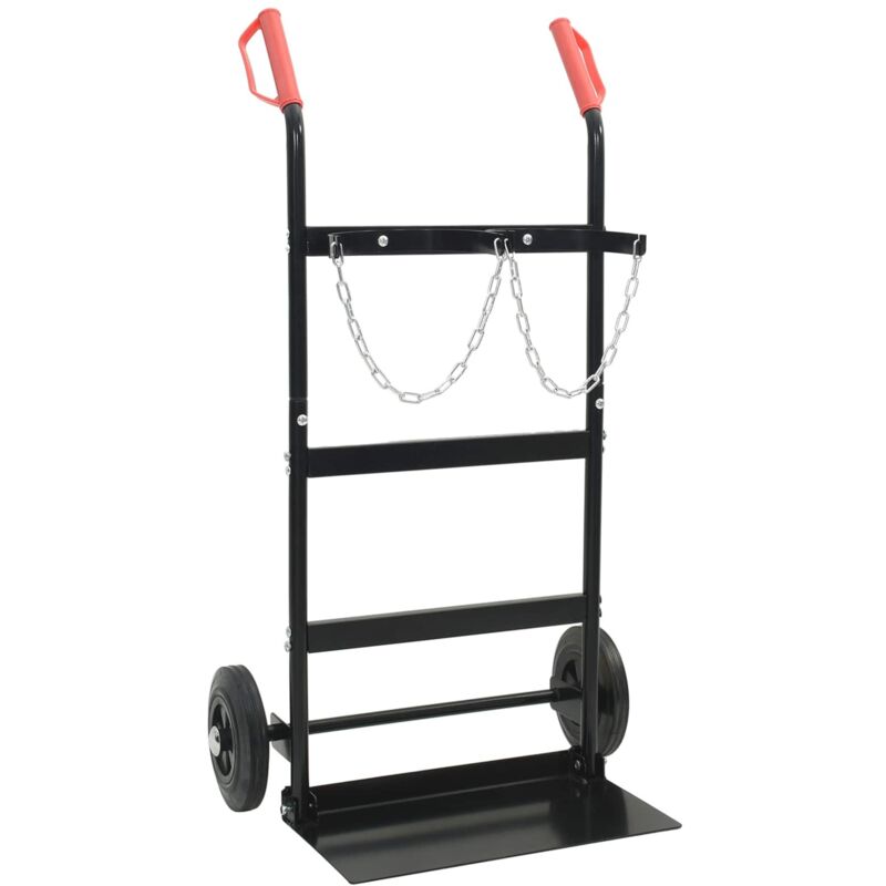 Hand Trolley Black and Red 63 x 43.5 x 110 cm Steel vidaXL