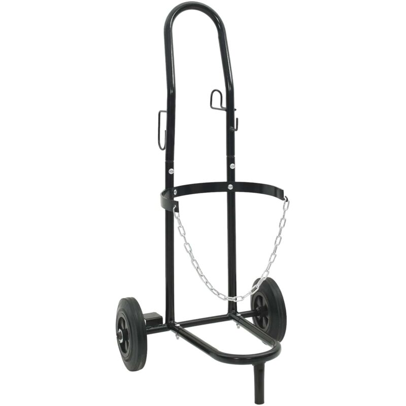 Hand Trolley Black and Red 49 x 49 x 101 cm Steel vidaXL