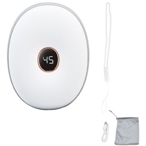 Hand Warmer Double Side Heating Intelligent Temperature Control Mini Portable USB Charging Electric HeaterWhite