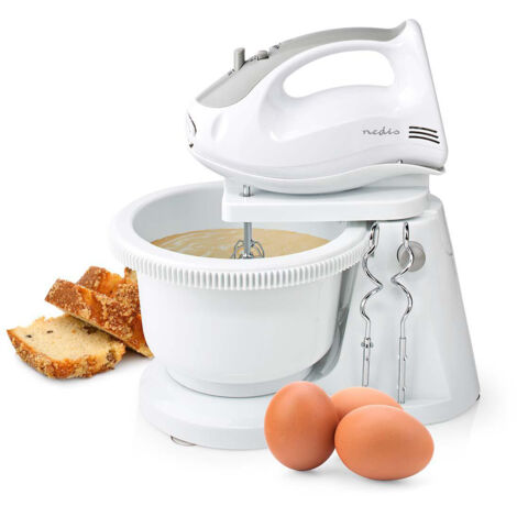 Hand whisk  200 w  5 speed setting  turbo function  turning bowl  2 dough hooks  2 whisks  greywhite 38749889 38749889 38749889 38749889 38749889
