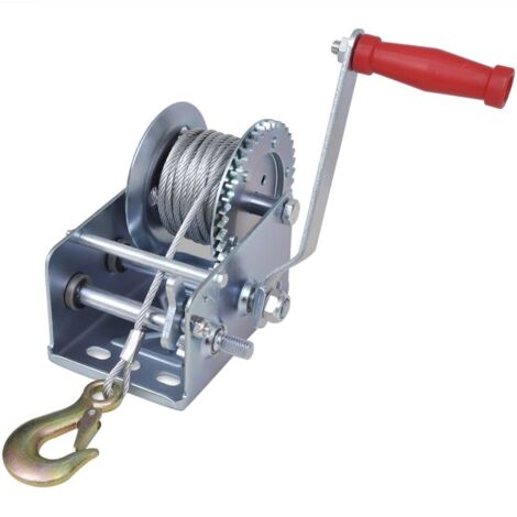 VEVOR Hand Winch, 800 lbs Pulling Capacity, Boat Trailer Winch Heavy Duty Rope Crank with 33 ft Steel Wire Cable and Two-Way RA