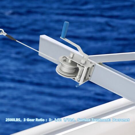 Hand Winch, Hand Winch with 3 Gear Ratios, 2500 lbs Hand Winch with Locking Function