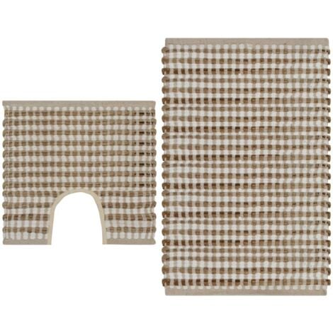 40 x 2 x 50 cm Taupe Wenko Toilet Mat with Cut-Out Polyester