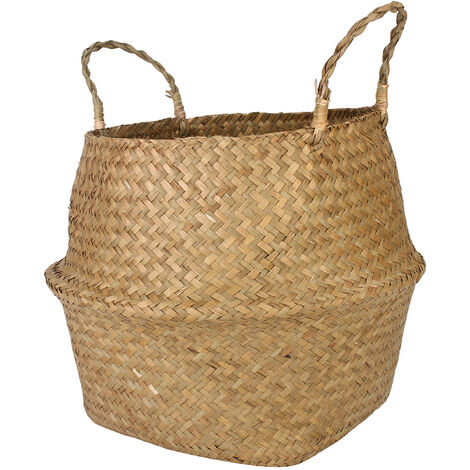 Foldable Flower Basket in Hand Braided Wood Storage Basket