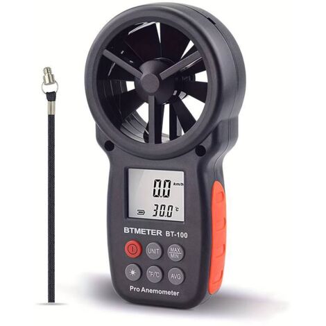 Handanemometer, digitales Windgeschwindigkeitsmessgerät (CFM), Luftstromgeschwindigkeitsmesser für HLK-Aufnahmen mit Drohnen, Windchill-Messung, Windtemperaturmessung