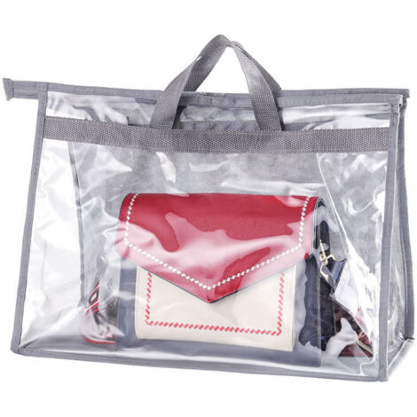 Handbag Dust Bag for Closet PVC Clear Handbags Storage Organizer Purse Protector Storage Bag with Zipper and Handle for Home Travel M
