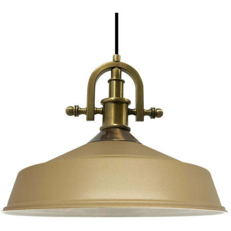 Handbemalte Industrielle Hängeleuchte aus Beige Metall – Vintage-Kronleuchter E27 Ø41 cm für Wohnzimmer, Schlafzimmer Oder Esszimmer