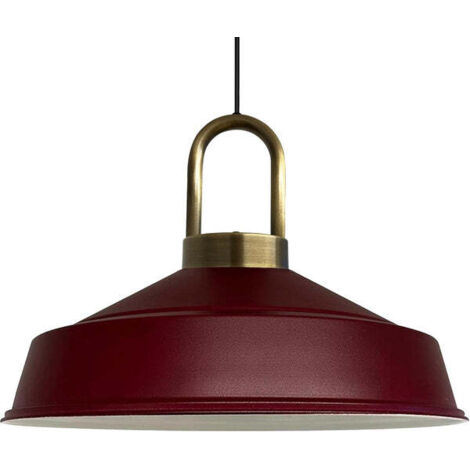 Handbemalte Industrielle Hängeleuchte aus Burgund Metall – Vintage-Kronleuchter E27 Ø41 cm für Wohnzimmer, Schlafzimmer Oder Esszimmer