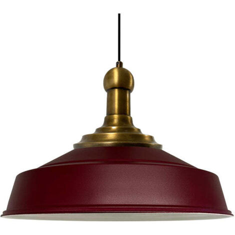 Handbemalte Industrielle Hängeleuchte aus Burgund Metall – Vintage-Kronleuchter E27 Ø41 cm für Wohnzimmer, Schlafzimmer Oder Esszimmer