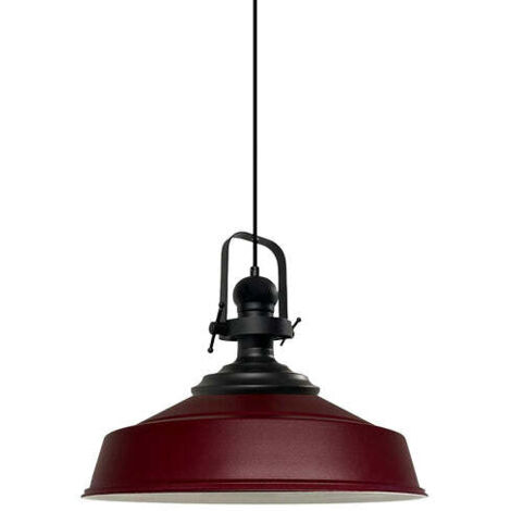 Handbemalte Industrielle Hängeleuchte aus Burgund Metall – Vintage-Kronleuchter E27 Ø41 cm für Wohnzimmer, Schlafzimmer Oder Esszimmer