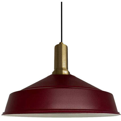 Handbemalte Industrielle Hängeleuchte aus Burgund Metall – Vintage-Kronleuchter E27 Ø41 cm für Wohnzimmer, Schlafzimmer Oder Esszimmer