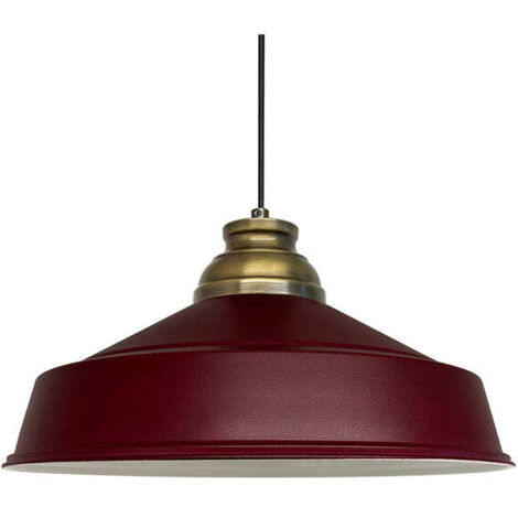 Handbemalte Industrielle Hängeleuchte aus Burgund Metall – Vintage-Kronleuchter E27 Ø41 cm für Wohnzimmer, Schlafzimmer Oder Esszimmer