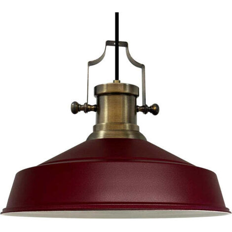 Handbemalte Industrielle Hängeleuchte aus Burgund Metall – Vintage-Kronleuchter E27 Ø41 cm für Wohnzimmer, Schlafzimmer Oder Esszimmer