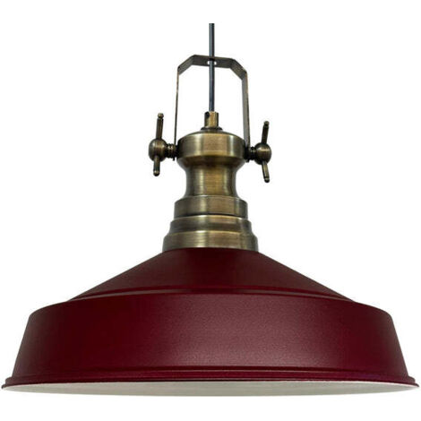 Handbemalte Industrielle Hängeleuchte aus Burgund Metall – Vintage-Kronleuchter E27 Ø41 cm für Wohnzimmer, Schlafzimmer Oder Esszimmer