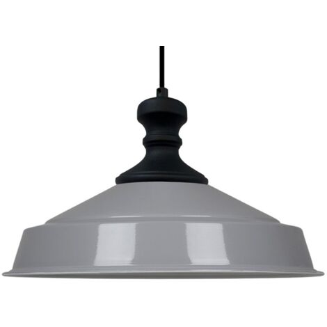 Handbemalte Industrielle Hängeleuchte aus Grau Metall – Vintage-Kronleuchter E27 Ø41 cm für Wohnzimmer, Schlafzimmer Oder Esszimmer