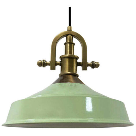 Handbemalte Industrielle Hängeleuchte aus Minzgrün Metall – Vintage-Kronleuchter E27 Ø41 cm für Wohnzimmer, Schlafzimmer Oder Esszimmer