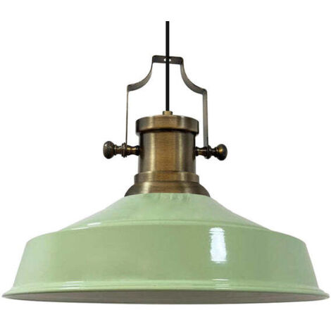 Handbemalte Industrielle Hängeleuchte aus Minzgrün Metall – Vintage-Kronleuchter E27 Ø41 cm für Wohnzimmer, Schlafzimmer Oder Esszimmer