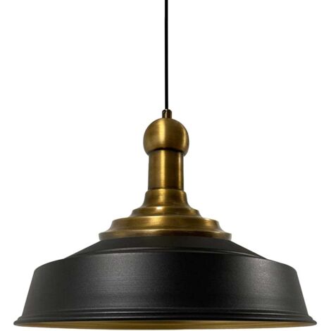 Handbemalte Industrielle Hängeleuchte aus Schwarz Metall – Vintage-Kronleuchter E27 Ø41 cm für Wohnzimmer, Schlafzimmer Oder Esszimmer