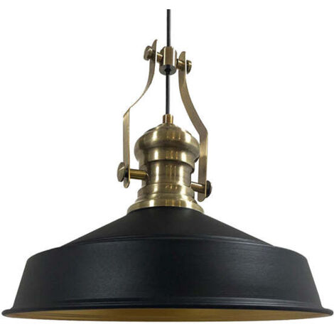 Handbemalte Industrielle Hängeleuchte aus Schwarz Metall – Vintage-Kronleuchter E27 Ø41 cm für Wohnzimmer, Schlafzimmer Oder Esszimmer