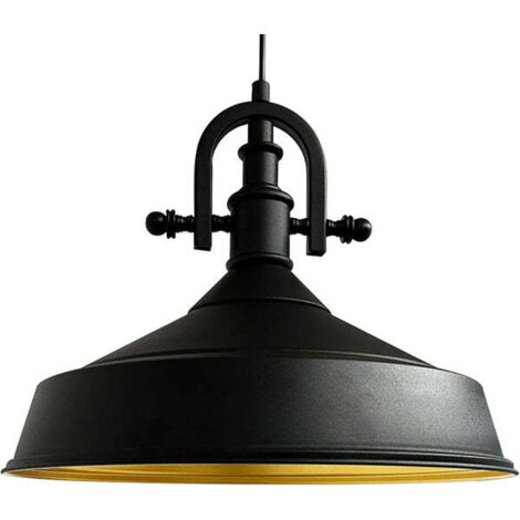 Handbemalte Industrielle Hängeleuchte aus Schwarz Metall – Vintage-Kronleuchter E27 Ø41 cm für Wohnzimmer, Schlafzimmer Oder Esszimmer