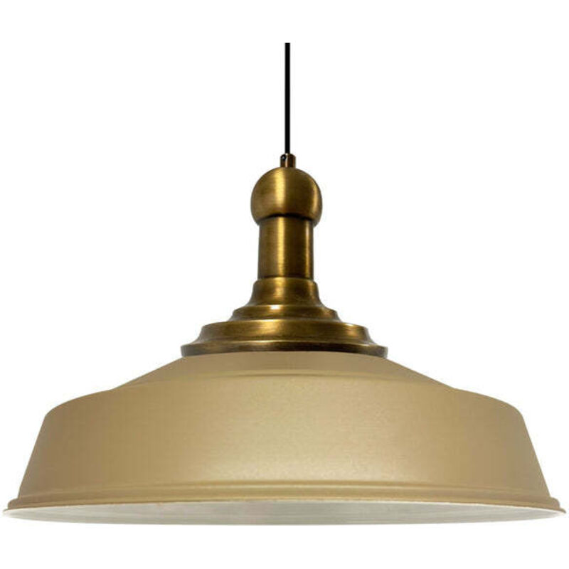 Bamyum Handbemalte Industrielle Hängeleuchte Aus Beige Metall – Vintage-kronleuchter E27 Ø41 Cm Für Wohnzimmer, Schlafzimmer Oder Esszimmer