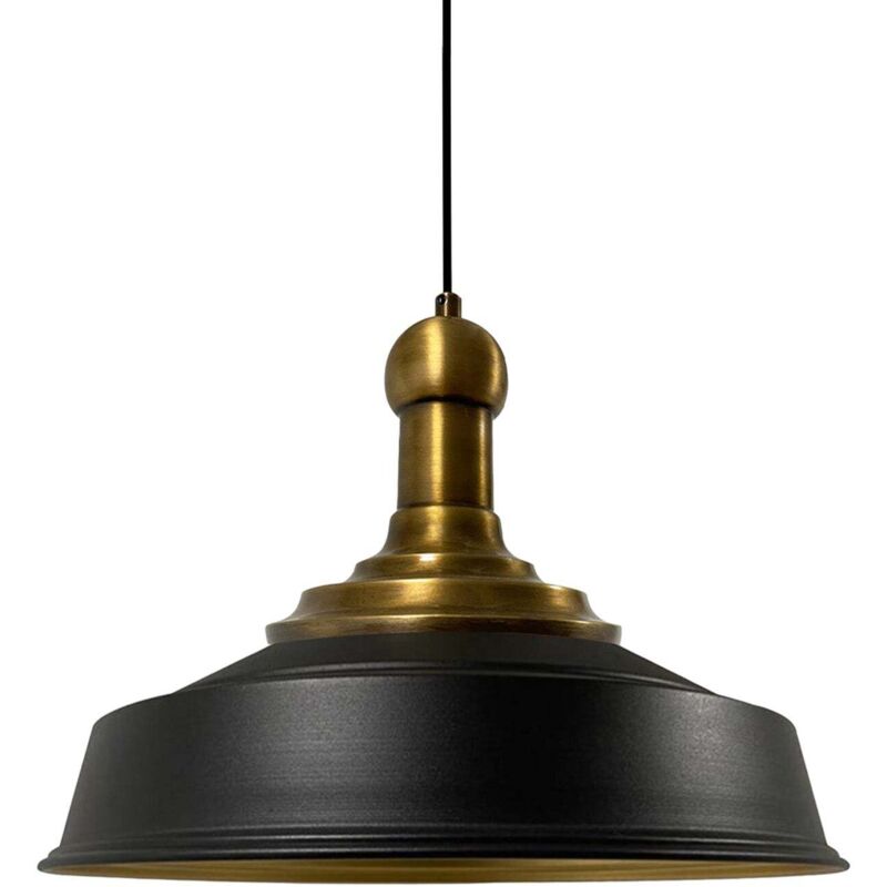 Bamyum Handbemalte Industrielle Hängeleuchte Aus Schwarz Metall – Vintage-kronleuchter E27 Ø41 Cm Für Wohnzimmer, Schlafzimmer Oder Esszimmer