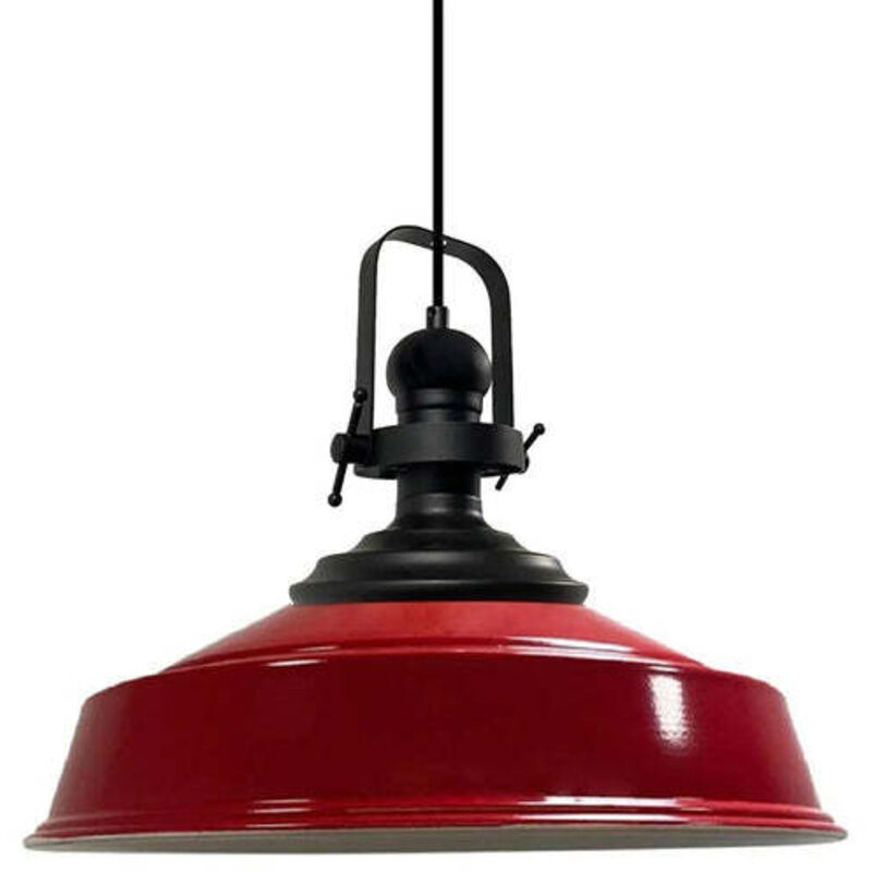 Bamyum Handbemalte Industrielle Hängeleuchte Aus Rot Metall – Vintage-kronleuchter E27 Ø41 Cm Für Wohnzimmer, Schlafzimmer Oder Esszimmer