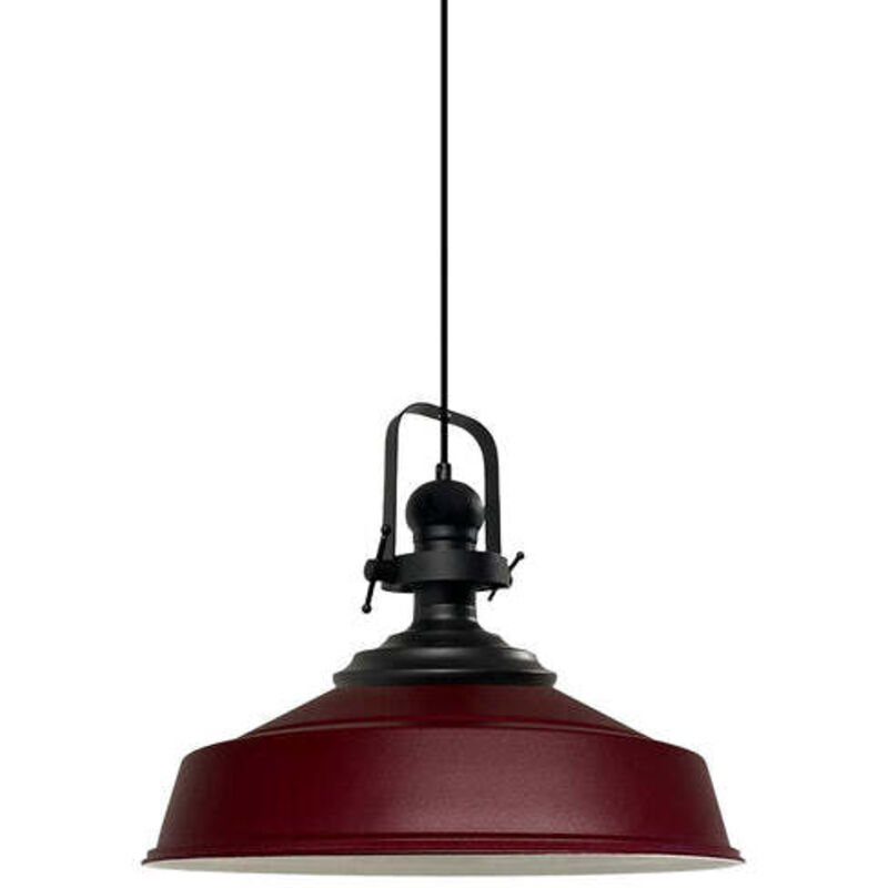 Bamyum Handbemalte Industrielle Hängeleuchte Aus Burgund Metall – Vintage-kronleuchter E27 Ø41 Cm Für Wohnzimmer, Schlafzimmer Oder Esszimmer