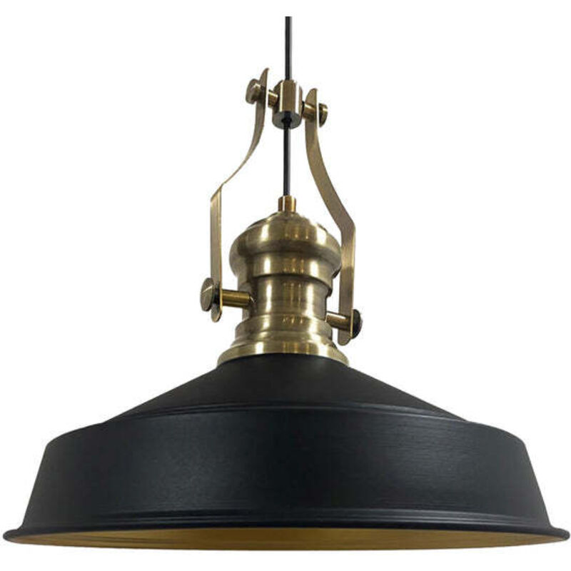Bamyum Handbemalte Industrielle Hängeleuchte Aus Schwarz Metall – Vintage-kronleuchter E27 Ø41 Cm Für Wohnzimmer, Schlafzimmer Oder Esszimmer