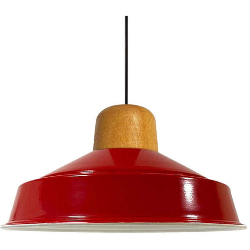 Bamyum Handbemalte Industrielle Hängeleuchte Aus Rot Metall – Vintage-kronleuchter E27 Ø41 Cm Für Wohnzimmer, Schlafzimmer Oder Esszimmer
