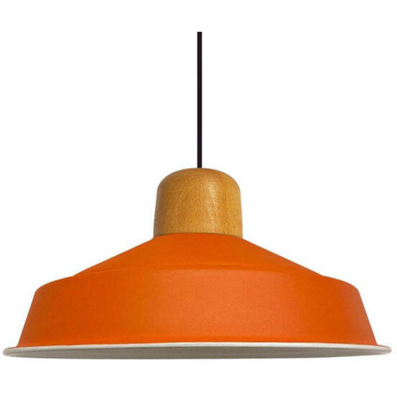 Bamyum Handbemalte Industrielle Hängeleuchte Aus Orange Metall – Vintage-kronleuchter E27 Ø41 Cm Für Wohnzimmer, Schlafzimmer Oder Esszimmer