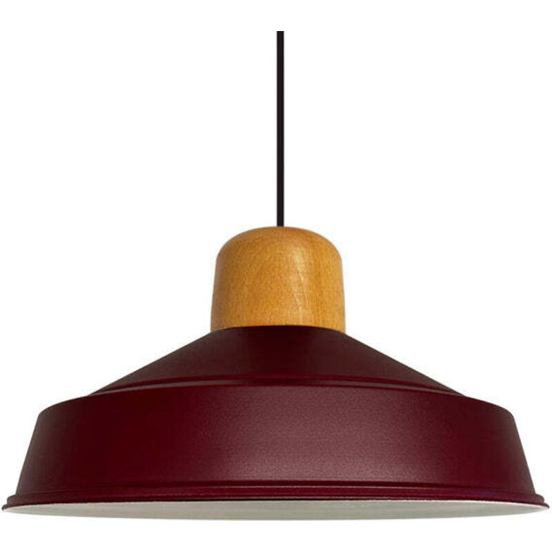 Bamyum Handbemalte Industrielle Hängeleuchte Aus Burgund Metall – Vintage-kronleuchter E27 Ø41 Cm Für Wohnzimmer, Schlafzimmer Oder Esszimmer