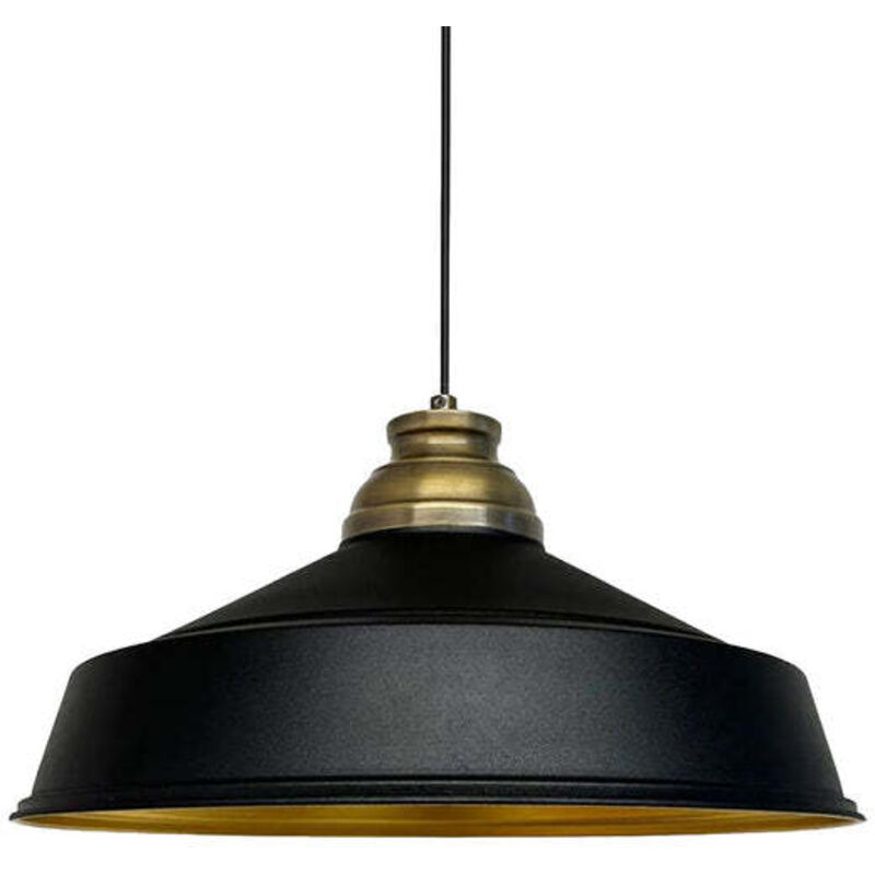 Bamyum Handbemalte Industrielle Hängeleuchte Aus Schwarz Metall – Vintage-kronleuchter E27 Ø41 Cm Für Wohnzimmer, Schlafzimmer Oder Esszimmer